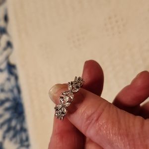 Womens bling diamond/silver ring